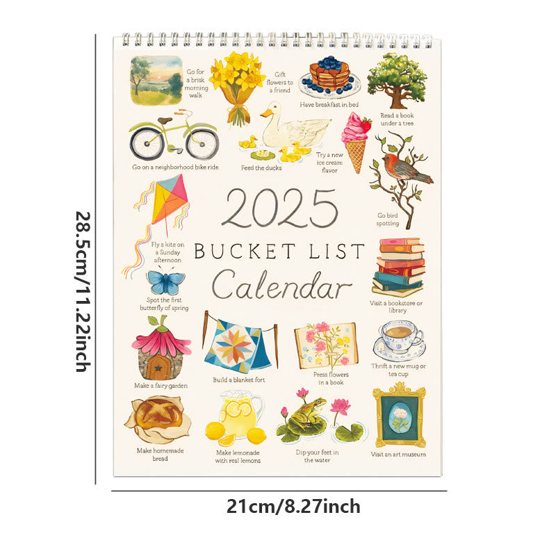 2025 Bucket List Lunar Calendar 12 Months Calendars New Year Gift