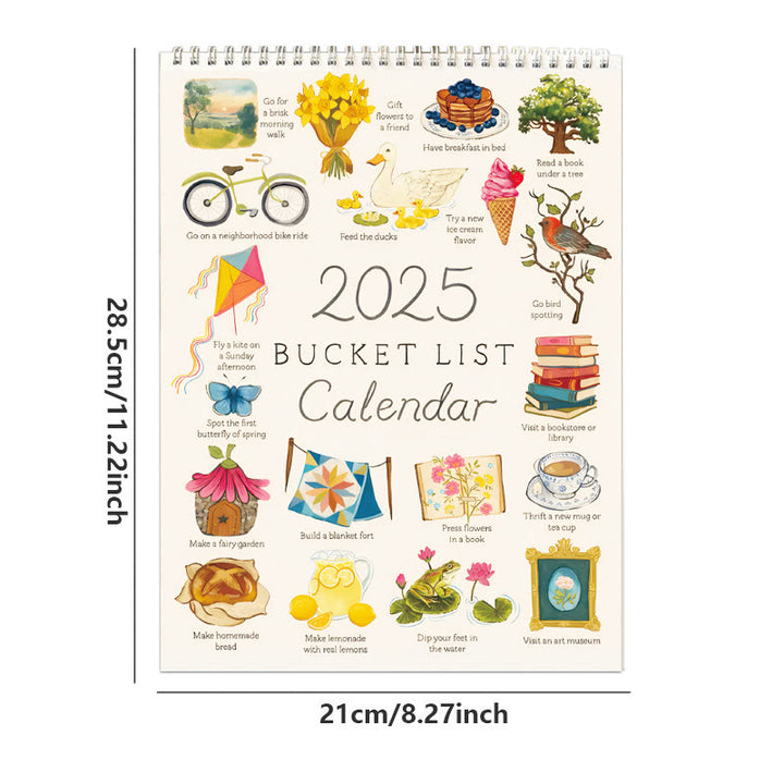 2025 Bucket List Lunar Calendar 12 Months Calendars New Year Gift