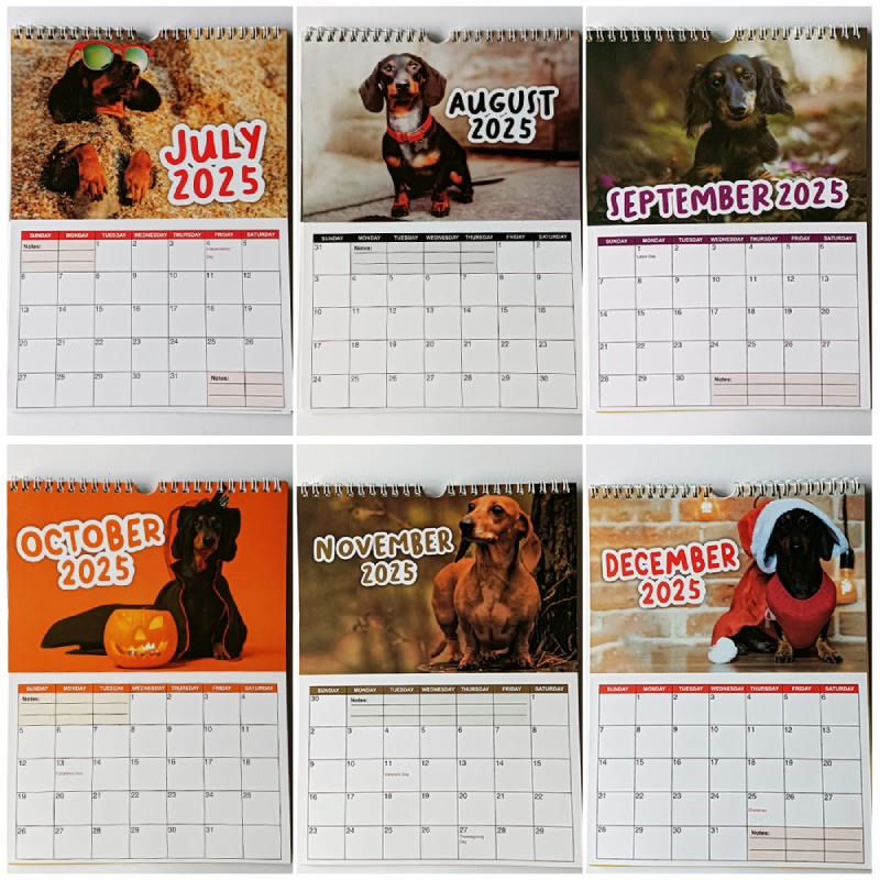 2025 Cheeky Dachshunds Lunar Calendar 12 Months Calendars New Year Gift