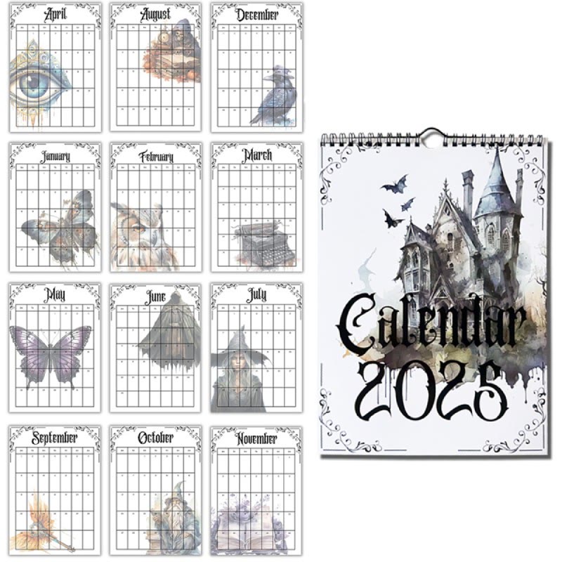 2025 Gothic Castle Lunar Calendar 12 Months Calendars New Year Gift