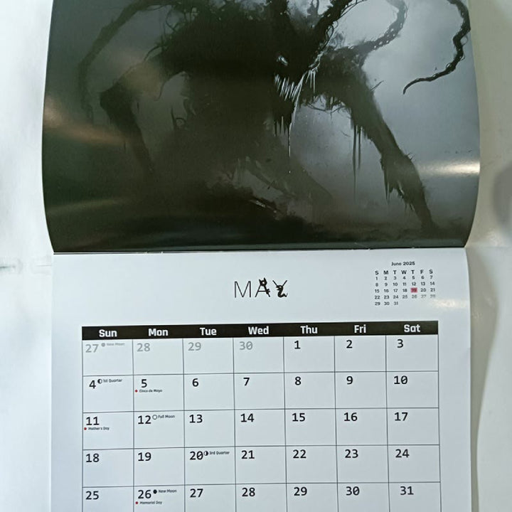 2025 Creature Entities Lunar Calendar 12 Months Calendars Office Desktop Decoration