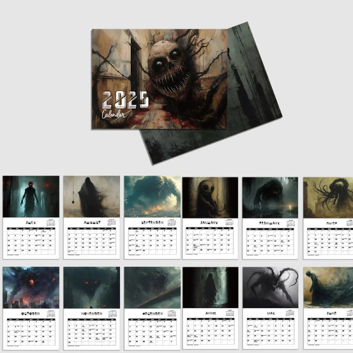 2025 Creature Entities Lunar Calendar 12 Months Calendars Office Desktop Decoration