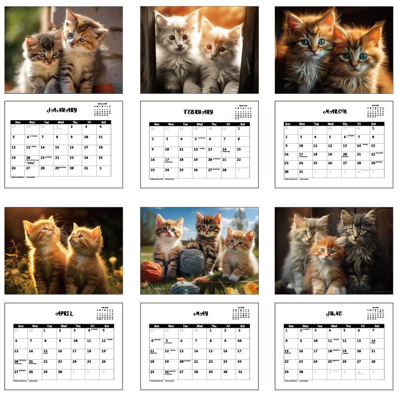 2025 Cute Cat Lunar Calendar 12 Months Calendars Office Desktop Decoration