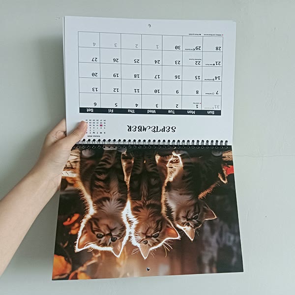 2025 Cute Cat Lunar Calendar 12 Months Calendars Office Desktop Decoration