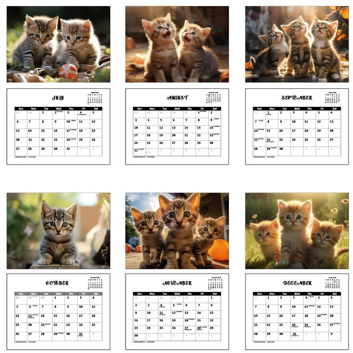 2025 Cute Cat Lunar Calendar 12 Months Calendars Office Desktop Decoration