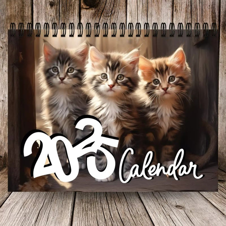 2025 Cute Cat Lunar Calendar 12 Months Calendars Office Desktop Decoration