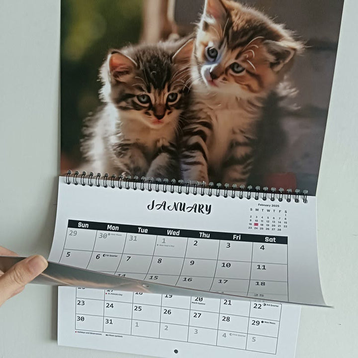 2025 Cute Cat Lunar Calendar 12 Months Calendars Office Desktop Decoration