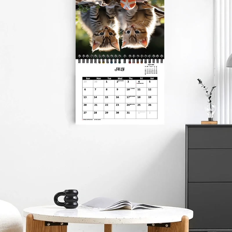 2025 Cute Cat Lunar Calendar 12 Months Calendars Office Desktop Decoration