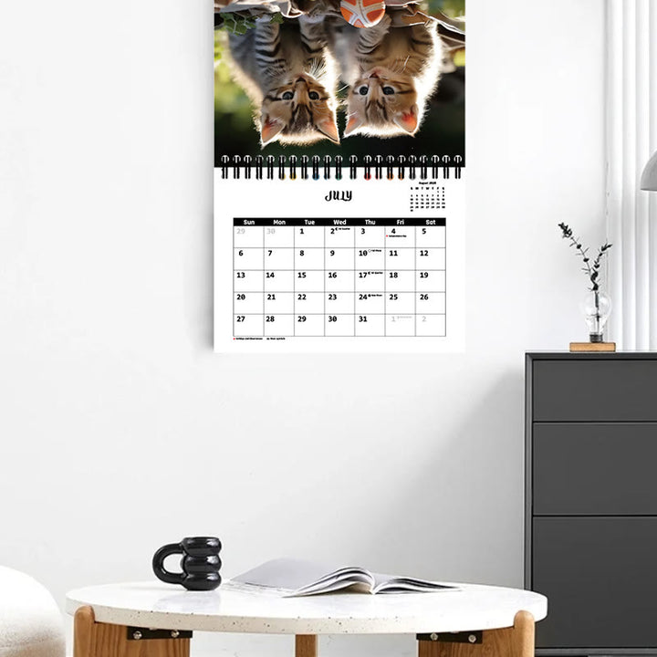 2025 Cute Cat Lunar Calendar 12 Months Calendars Office Desktop Decoration