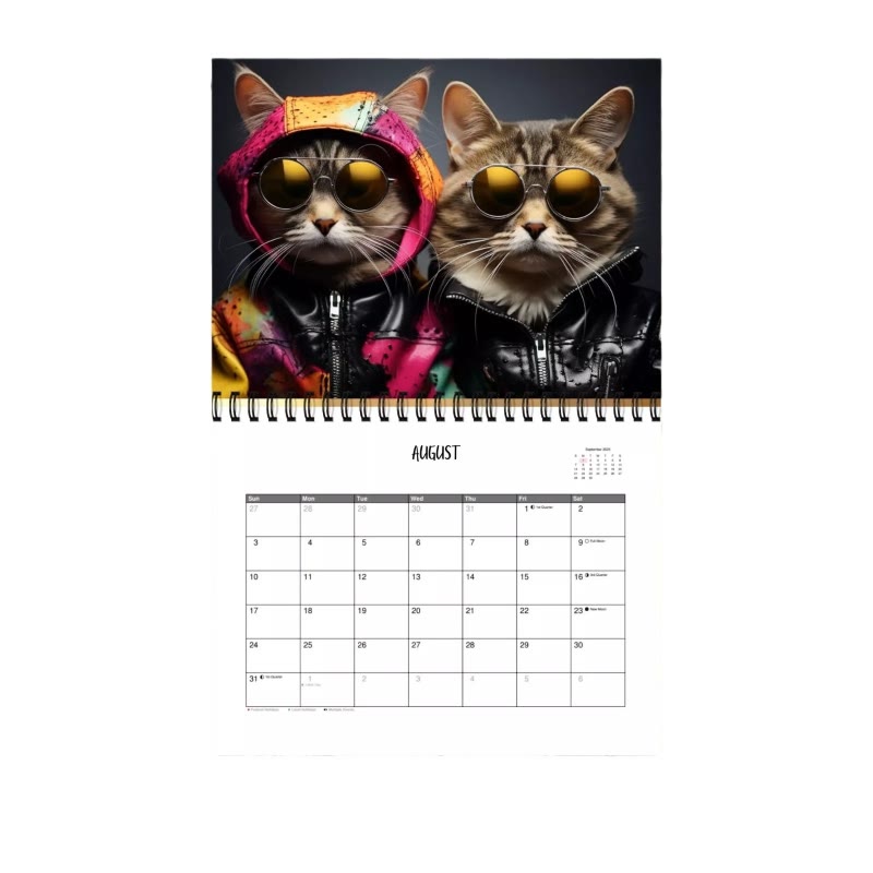 2025 Fashion Cat Lunar Calendar 12 Months Calendars Office Desktop Decoration