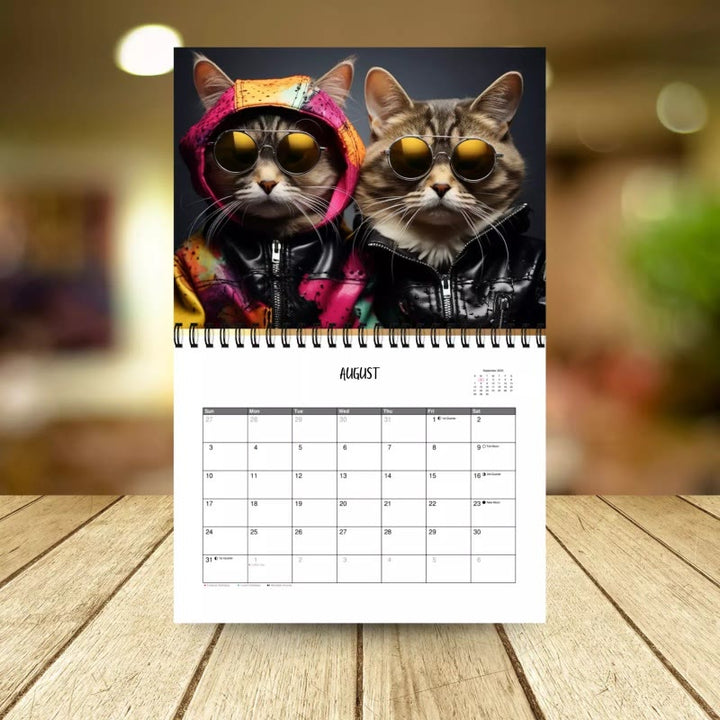 2025 Fashion Cat Lunar Calendar 12 Months Calendars Office Desktop Decoration