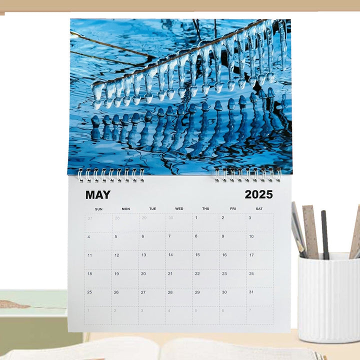 2025 Nature's Cock Shots Lunar Calendar 12 Months Calendars Office Desktop Decoration