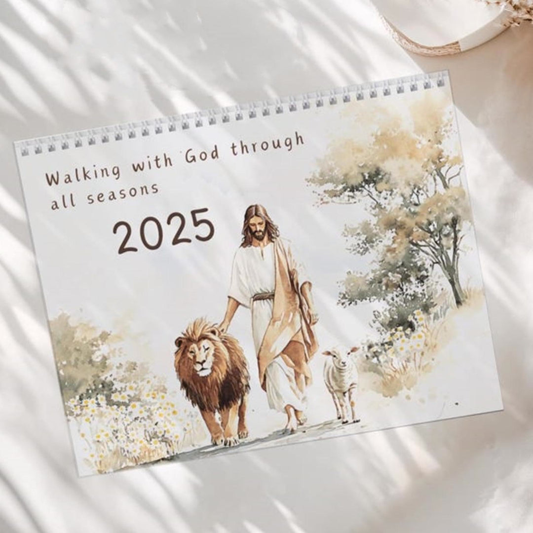 2025 Walking With God Lunar Calendar 12 Months Calendars Office Desktop Decoration