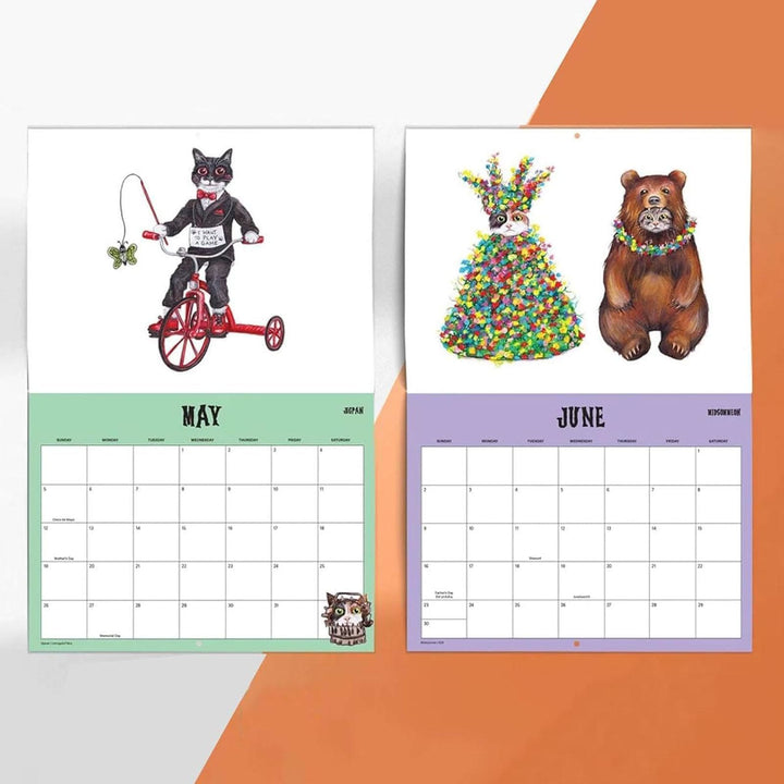 2025 Scaredy Cat Lunar Calendar 12 Months Calendars Office Desktop Decoration