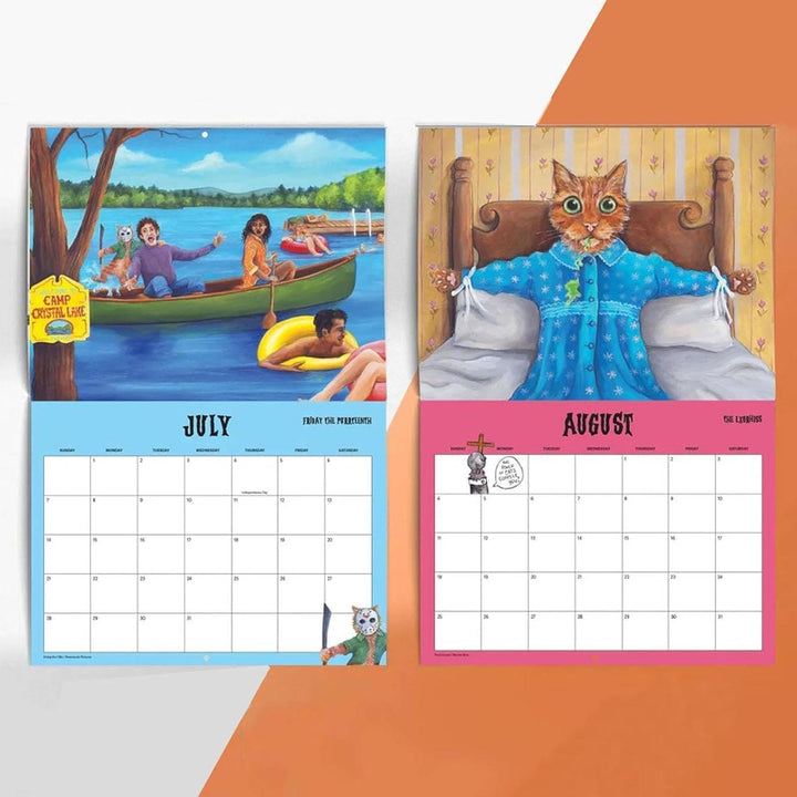 2025 Scaredy Cat Lunar Calendar 12 Months Calendars Office Desktop Decoration