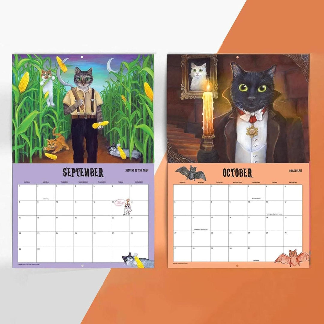 2025 Scaredy Cat Lunar Calendar 12 Months Calendars Office Desktop Decoration