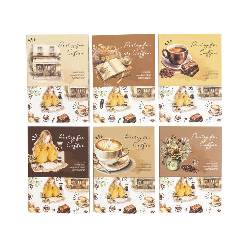 Coffee Meets Bookstore Series Sticker Books For Decorative Scrapbook Supplies