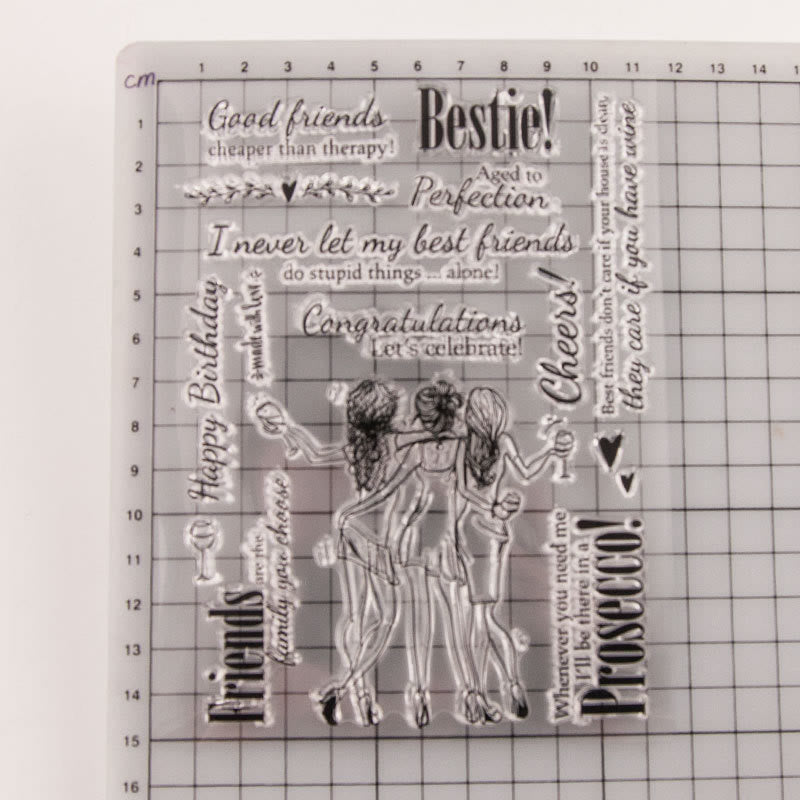 Celebrate Bestie Stamps Best Friends Silicone Seal Rubber Stamps