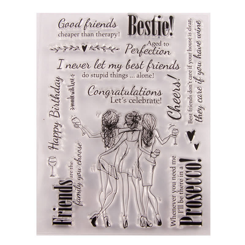 Celebrate Bestie Stamps Best Friends Silicone Seal Rubber Stamps