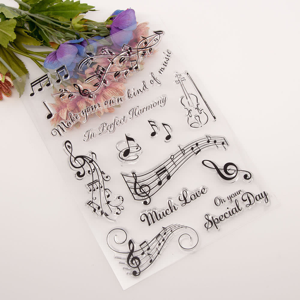 Clear Vivid Movement Stamps Music Silicone Seal Rubber Stamps