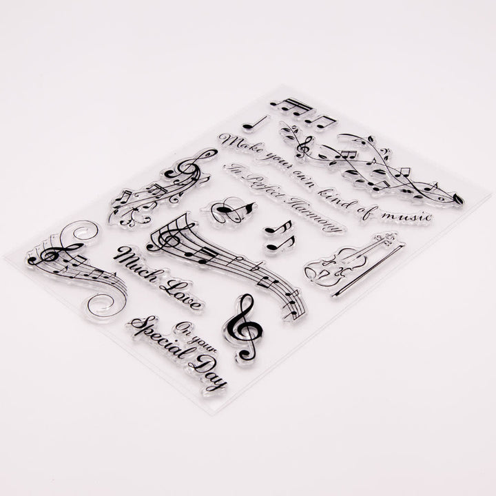 Clear Vivid Movement Stamps Music Silicone Seal Rubber Stamps