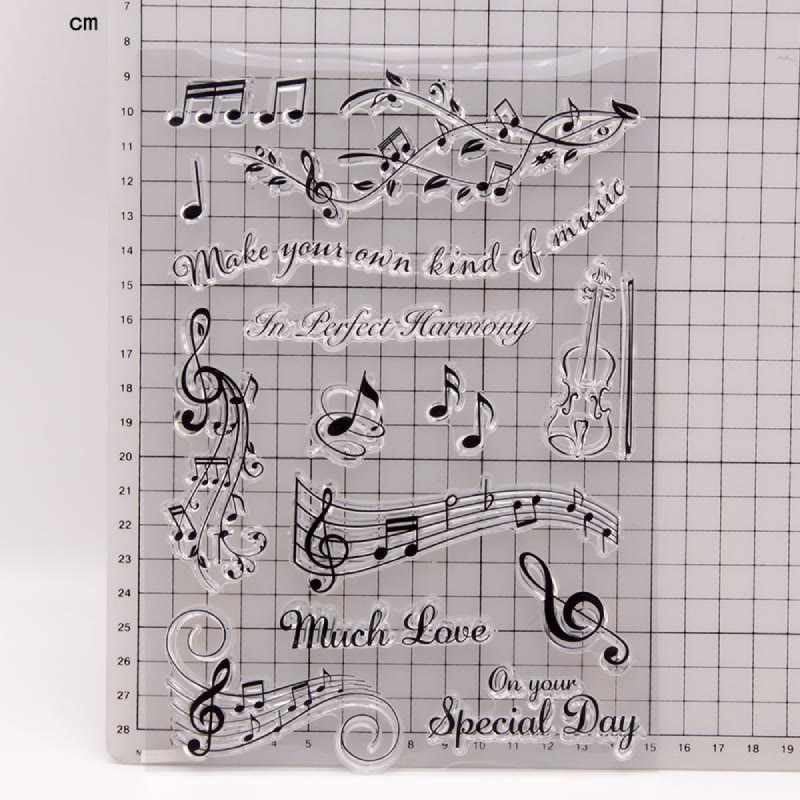 Clear Vivid Movement Stamps Music Silicone Seal Rubber Stamps