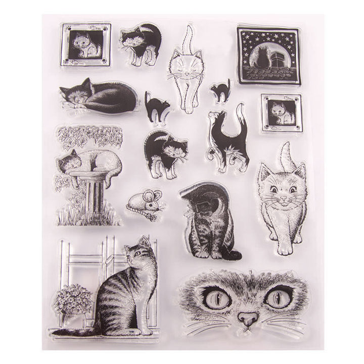 Clear Kitty Cat Stamps Cute Kitten Silicone Seal Rubber Stamps