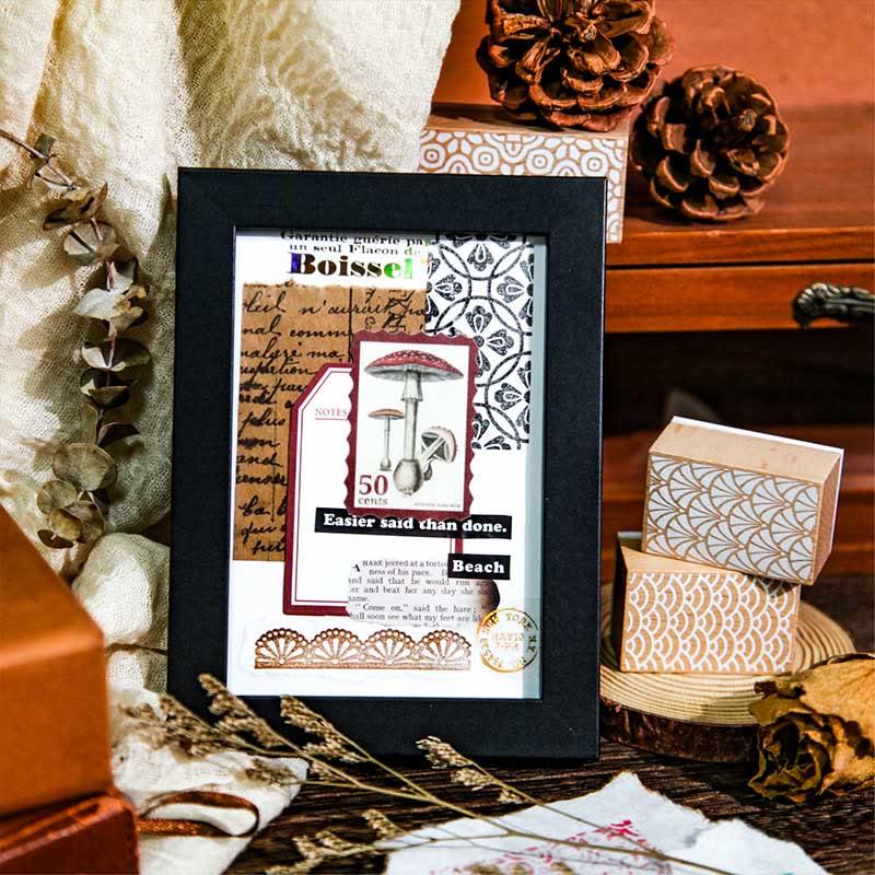 Vintage Patter Wooden Rubber Stamps Floral Grains Set For Craft