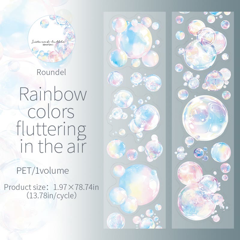 Colorful Bubble Series Scrapbook PET Loop Tape Journal Decor