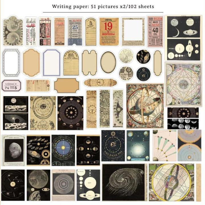 Vintage Sky Series Bookish Sticker For DIY Journal Decor