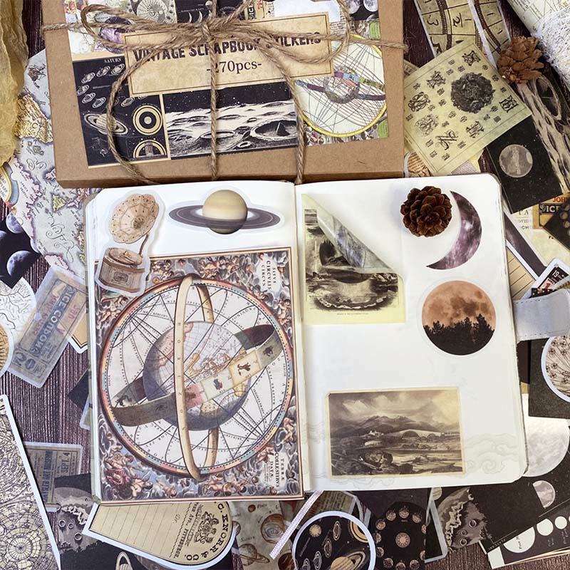 Vintage Sky Series Bookish Sticker For DIY Journal Decor