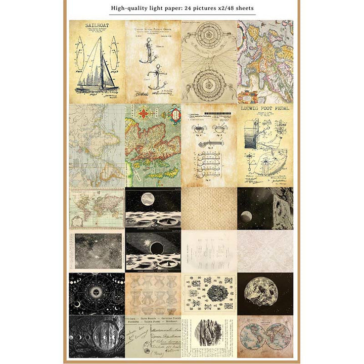 Vintage Sky Series Bookish Sticker For DIY Journal Decor