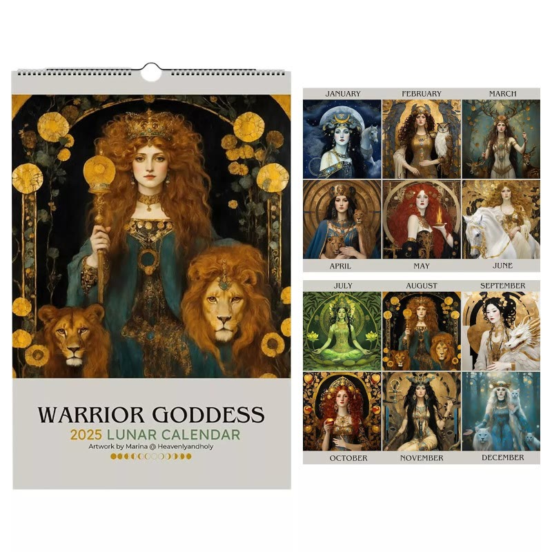 2025 Warrior Goddess Lunar Calendar 12 Months Calendars New Year Gift