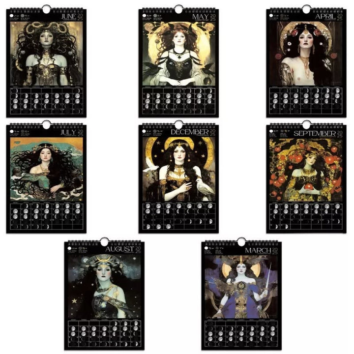2025 Dark Goddess Lunar Calendar 12 Months Calendars New Year Gift