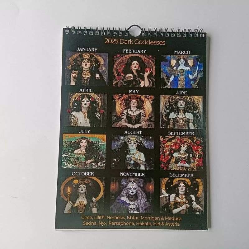 2025 Dark Goddess Lunar Calendar 12 Months Calendars New Year Gift