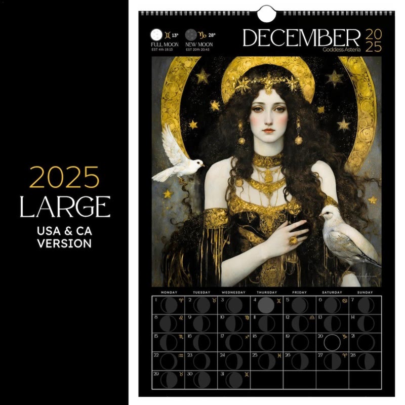 2025 Dark Goddess Lunar Calendar 12 Months Calendars New Year Gift
