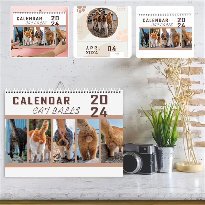 2025 Funny Cats Lunar Calendar 12 Months Calendars New Year Gift