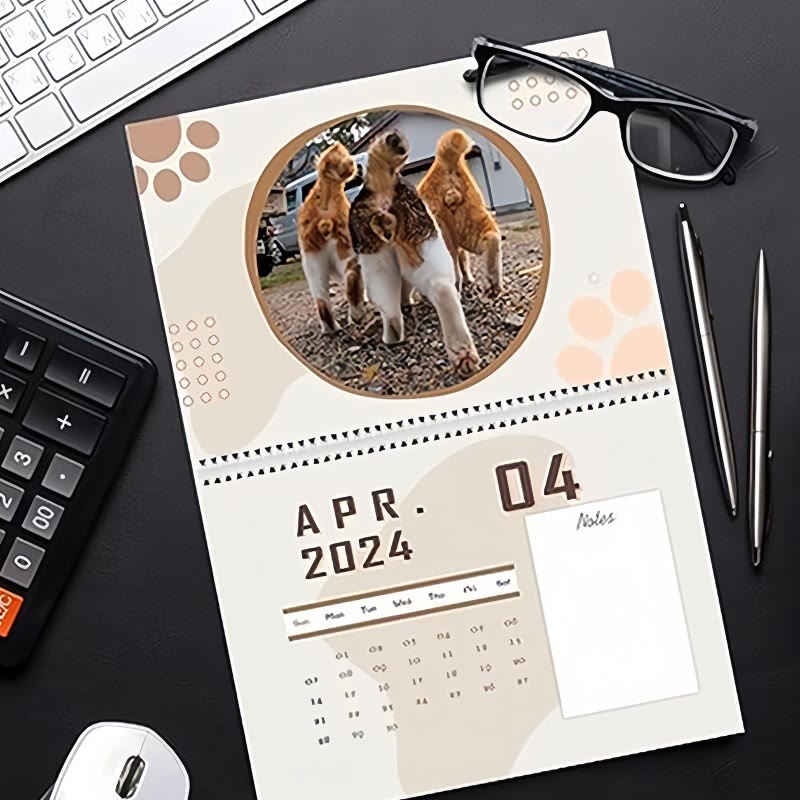 2025 Funny Cats Lunar Calendar 12 Months Calendars New Year Gift